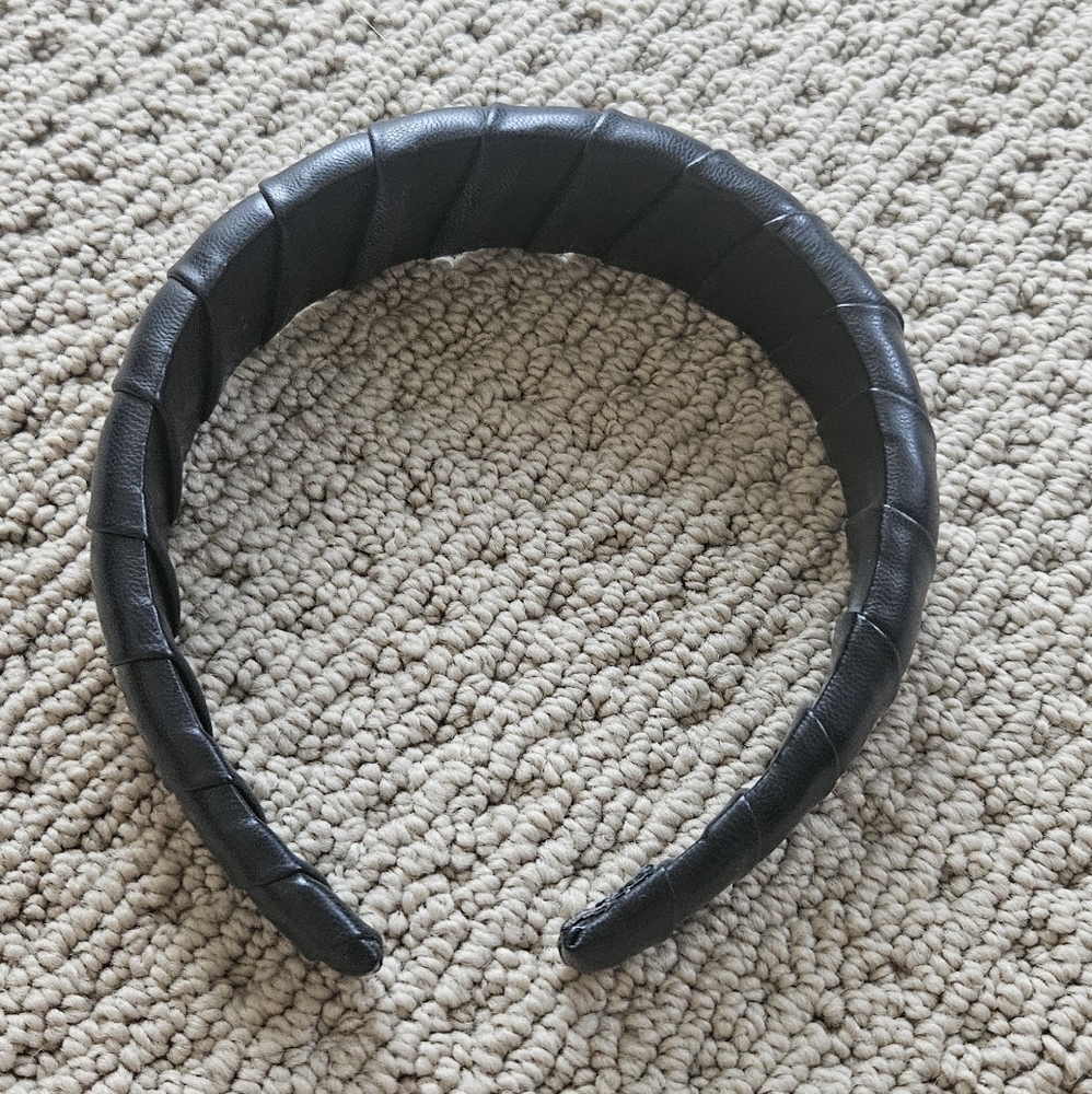 Black Faux Leather Headband Hairband
